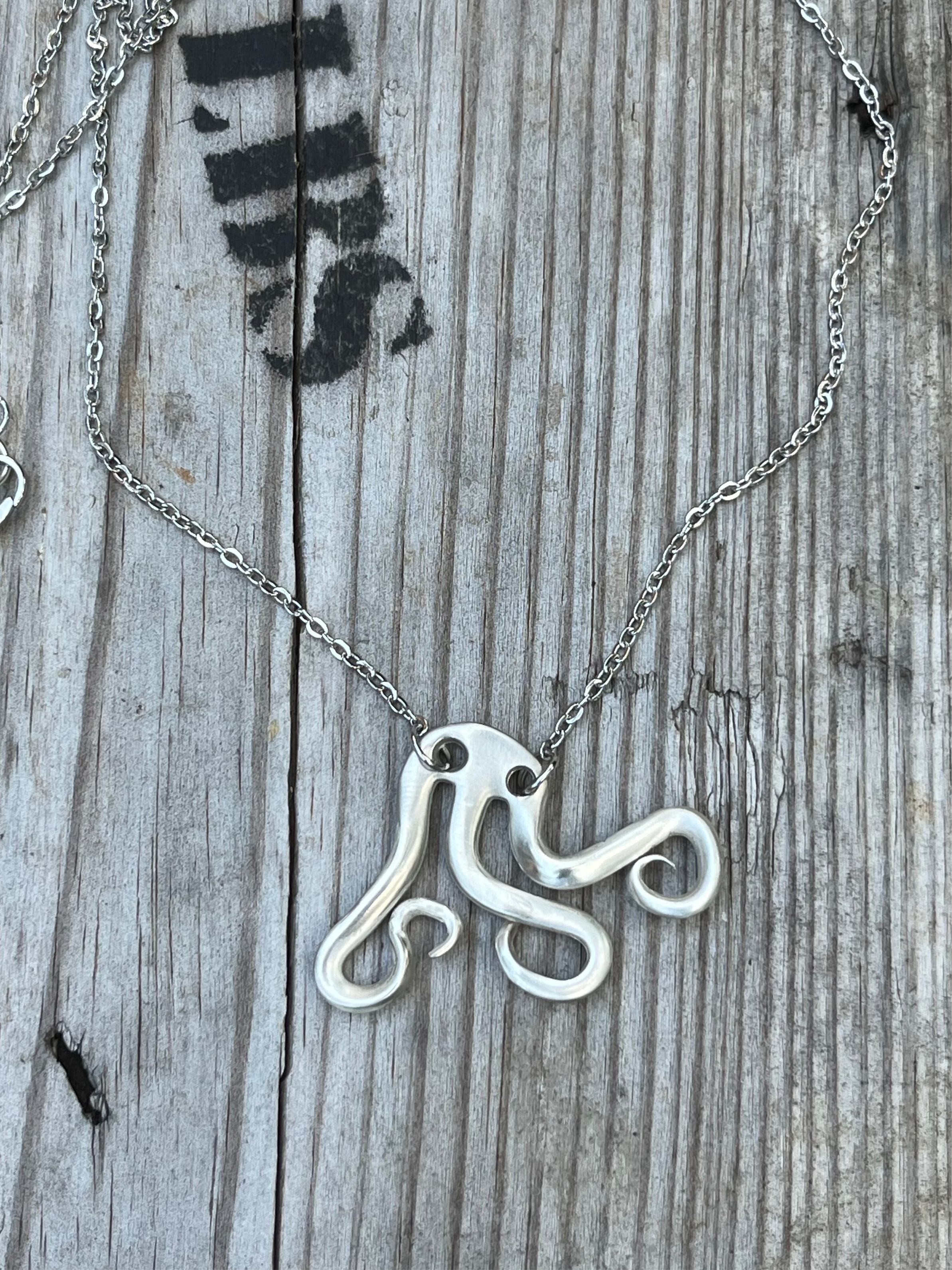 Vintage Fork Octopus Pendant Split