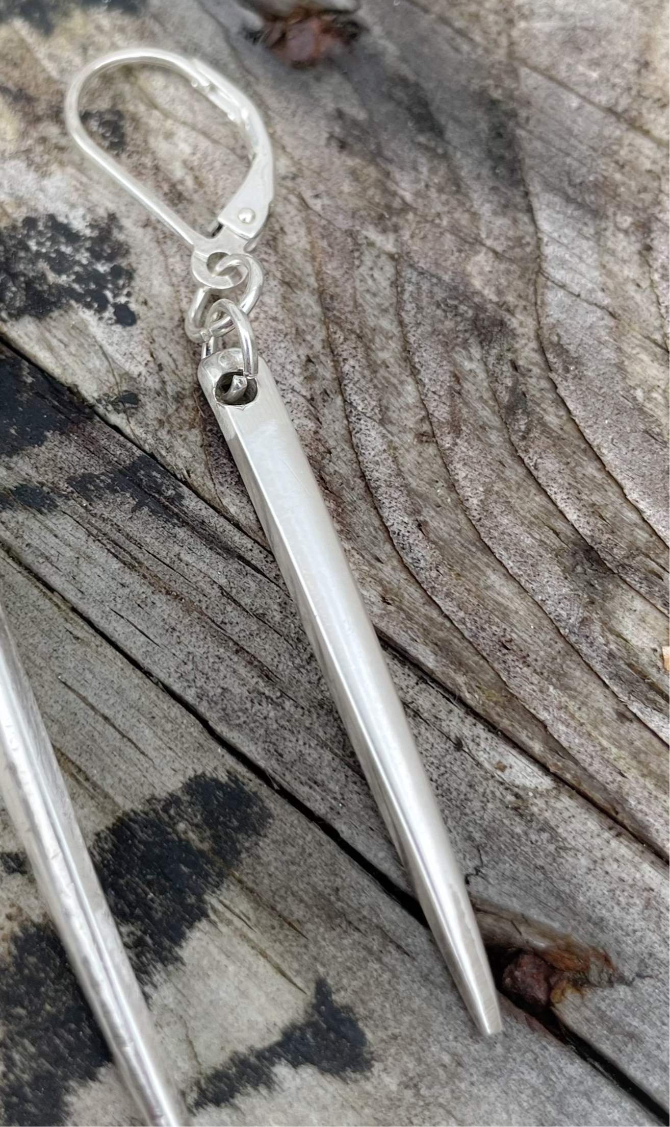 Silver Plated Fork Tine Earrings (lever back)