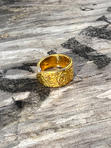 Vintage Gold Plated Spoon Ring Stanley Roberts Goldenware