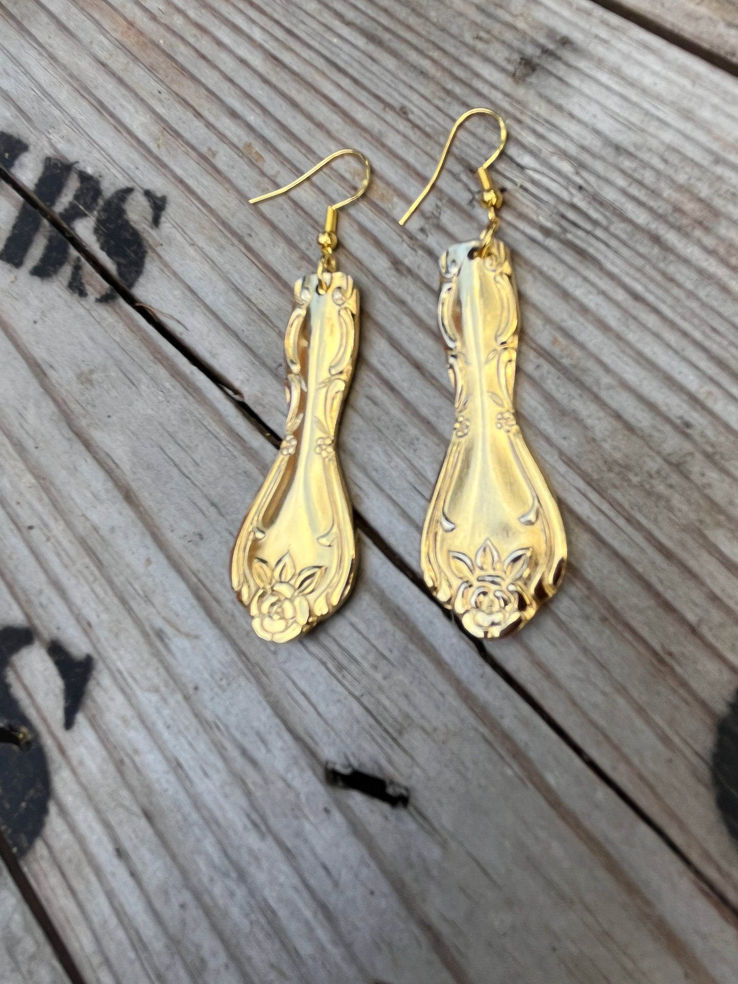 Gold Plated Spoon Earrings