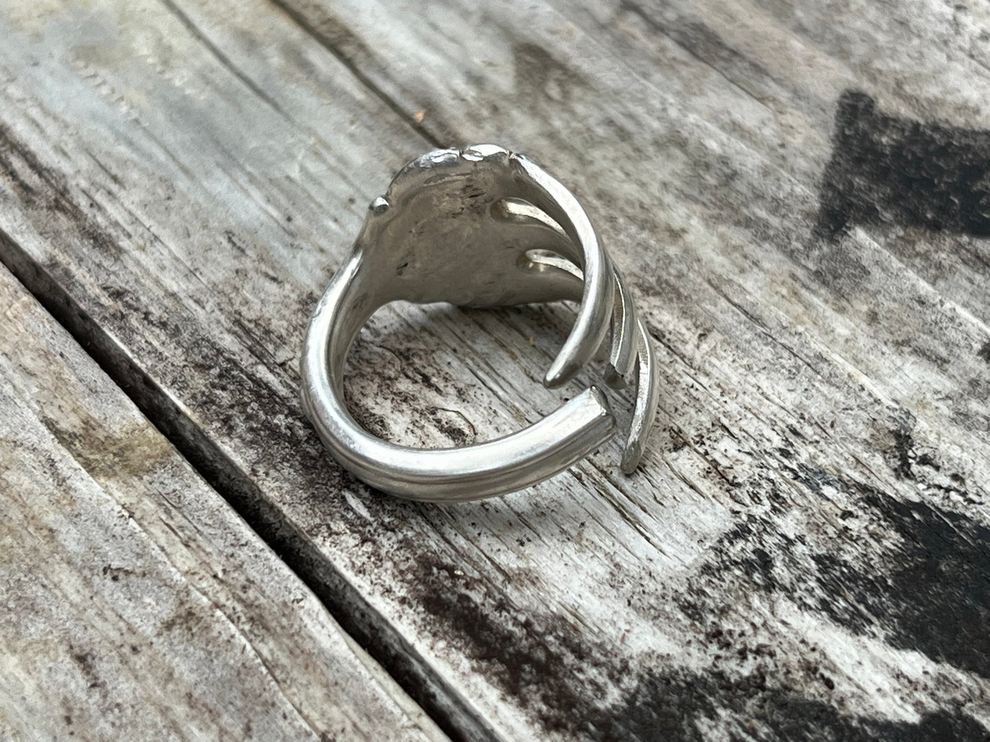 Vintage Silverplate Cocktail Fork Wrapped Ring