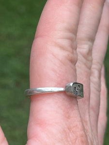 Handstamped Silverplate Fork Tine Ring (customizable)