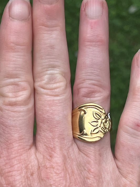 Gold Plated Spoon Ring