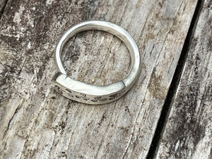 Handstamped Silverplate Fork Tine Ring (customizable)