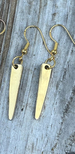 Gold Plated Wide Fork Tine Earrings