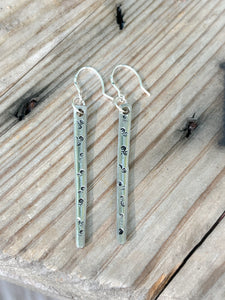 Hand Stamped Silver Fork Tine Earrings