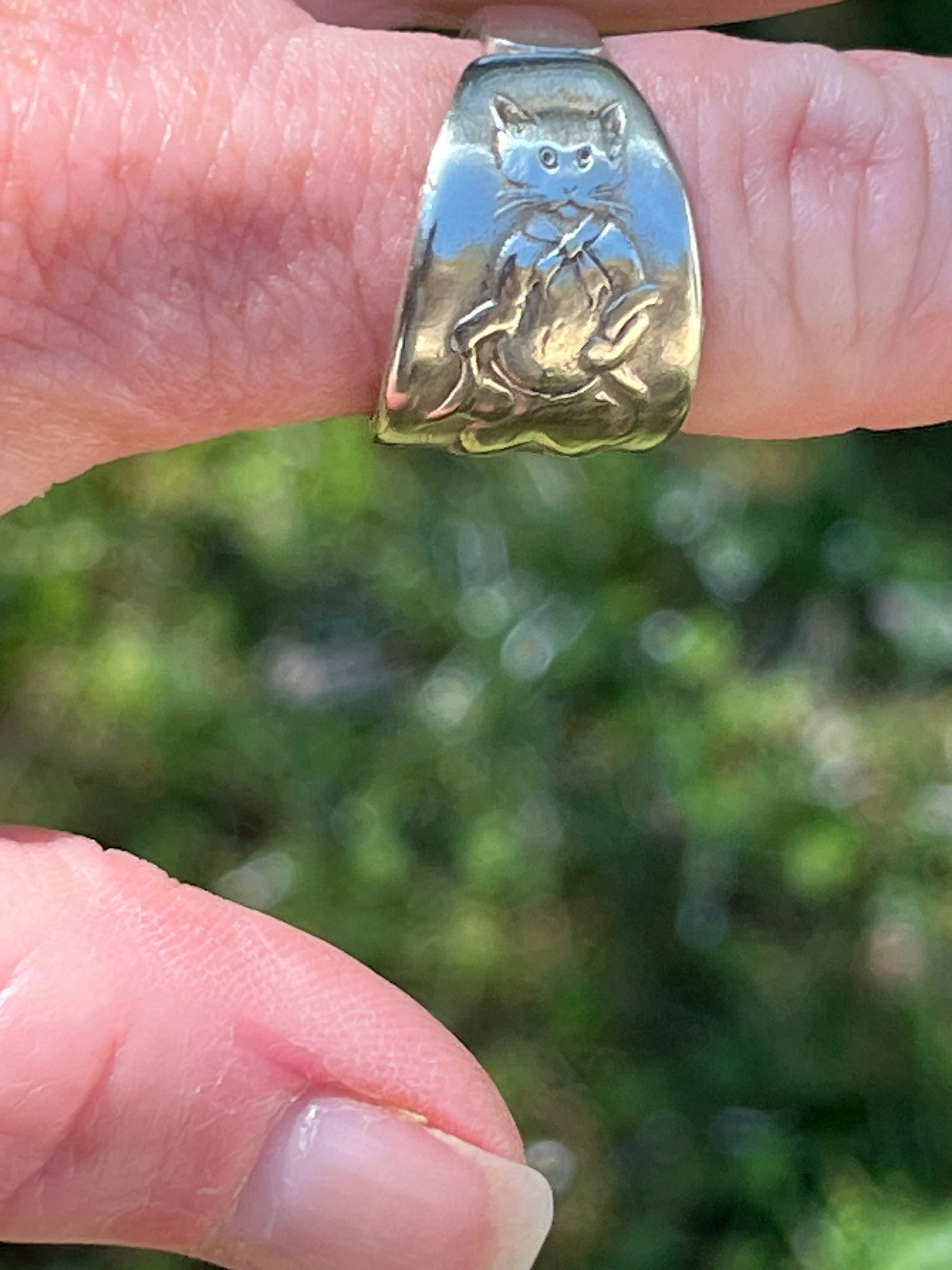 Vintage Puss in Boots Spoon Ring