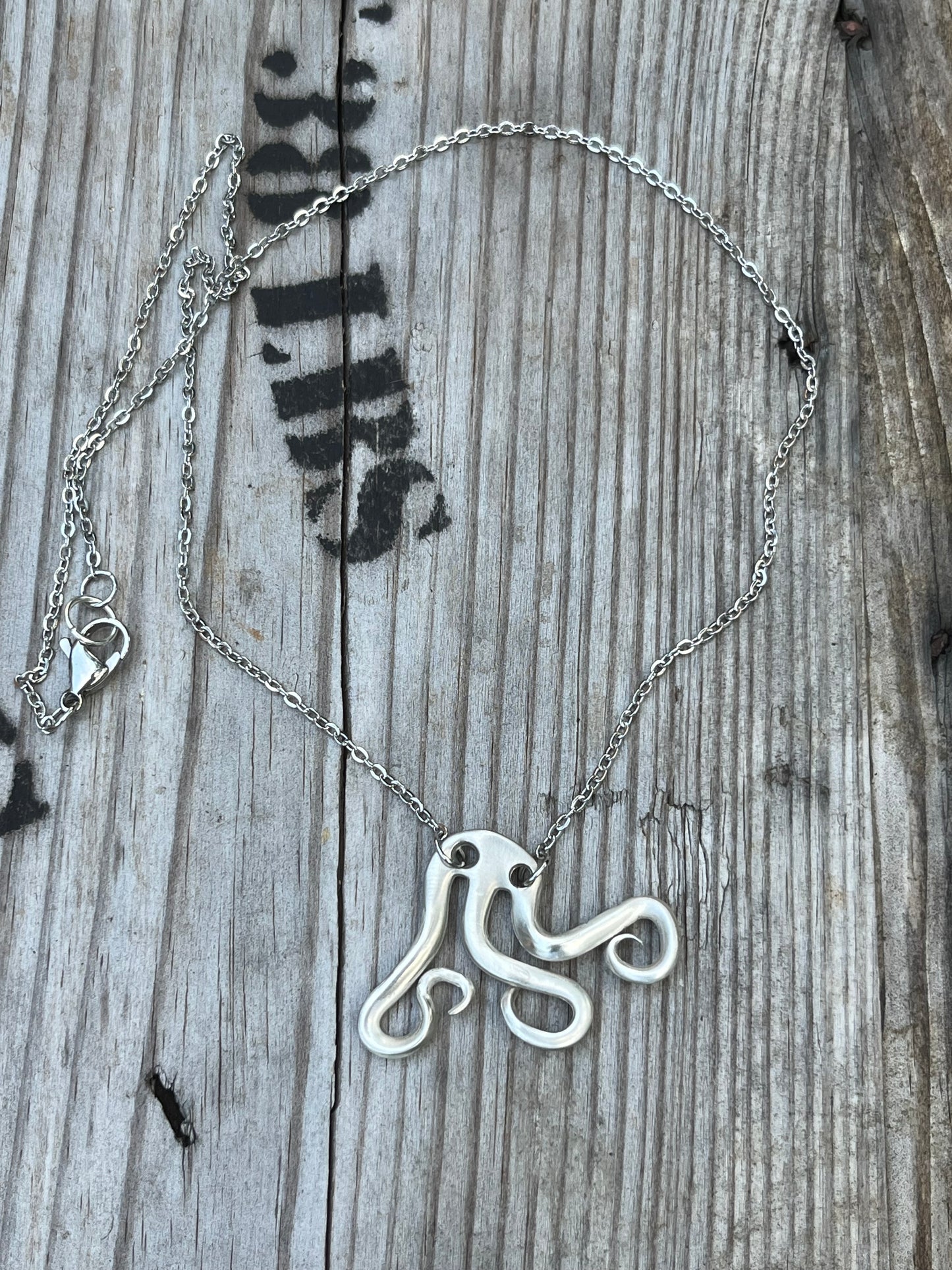 Vintage Fork Octopus Pendant Split