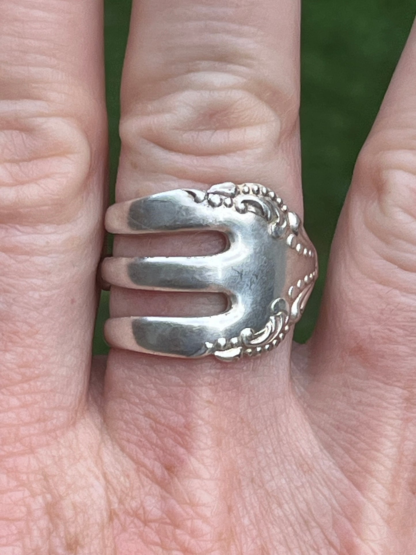 Vintage Silverplate Cocktail Fork Wrapped Ring