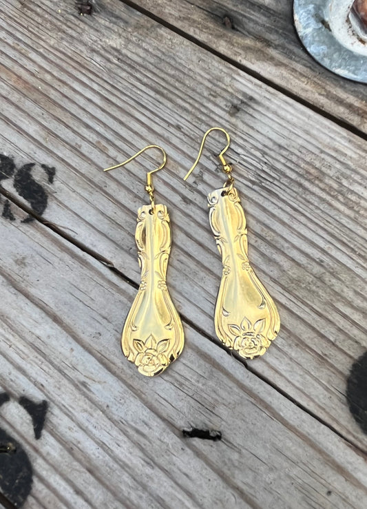 Gold Plated Spoon Earrings