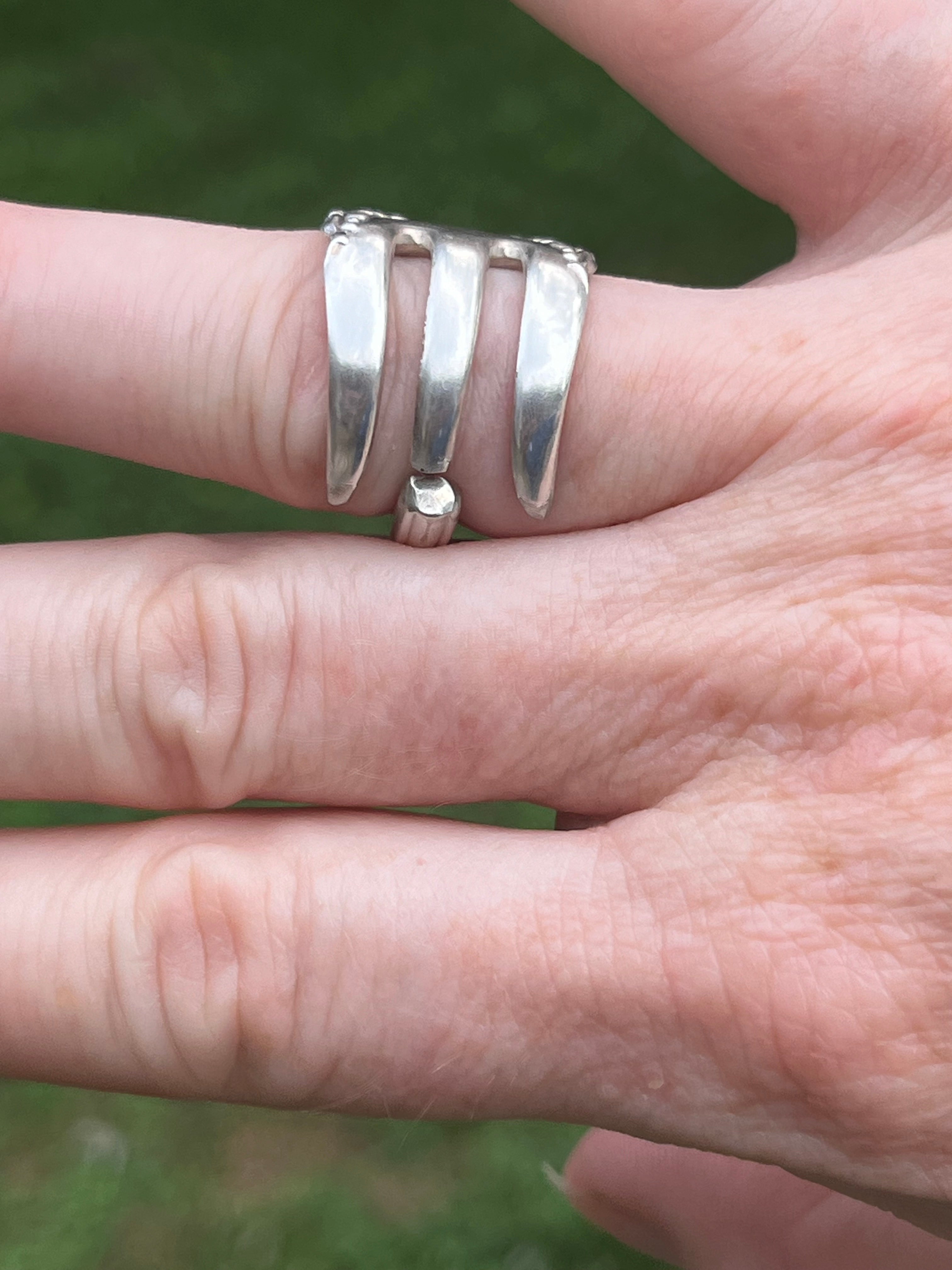 Vintage Silverplate Cocktail Fork Wrapped Ring