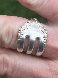 Vintage Silverplate Cocktail Fork Wrapped Ring