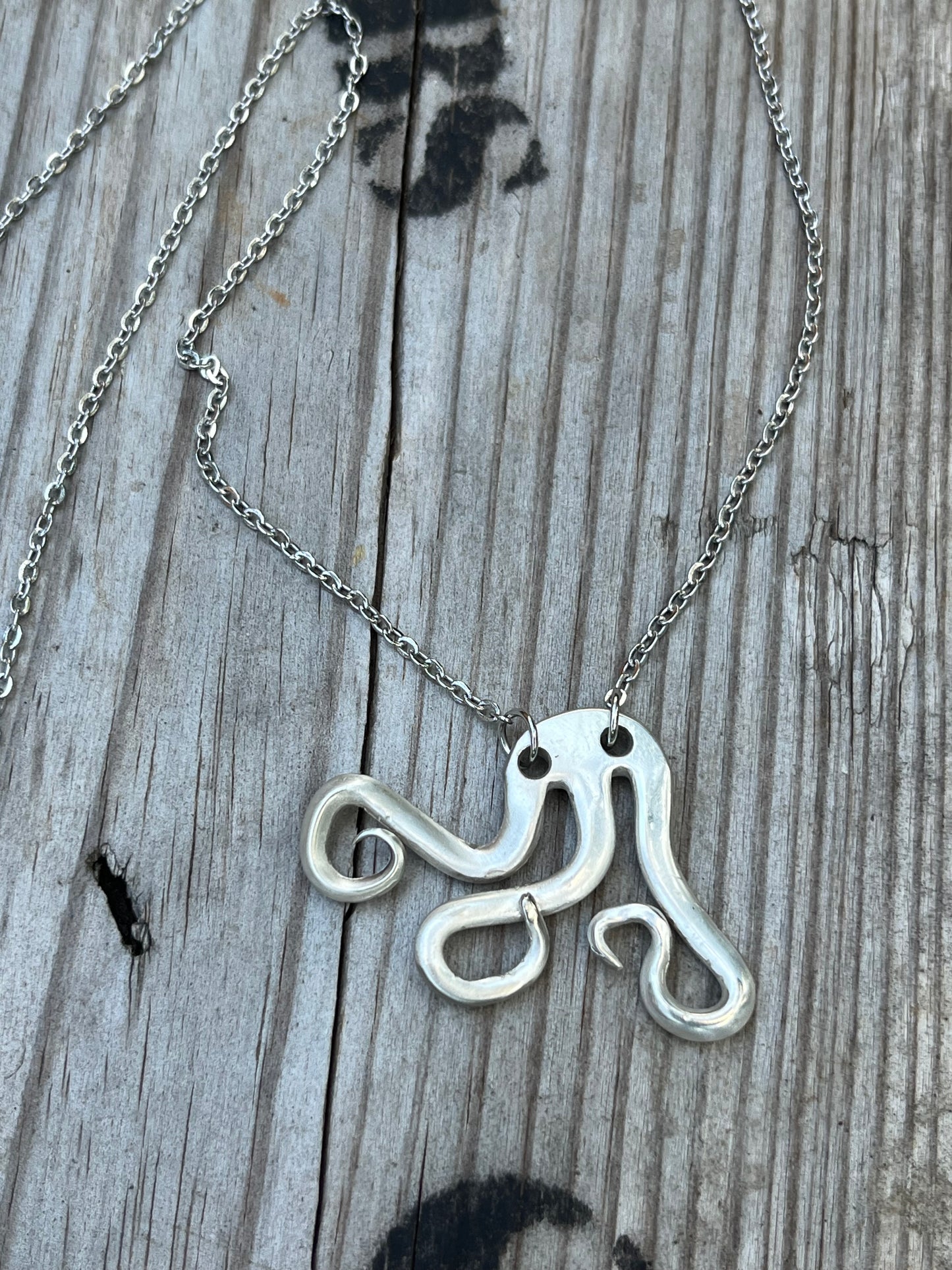 Vintage Fork Octopus Pendant Split