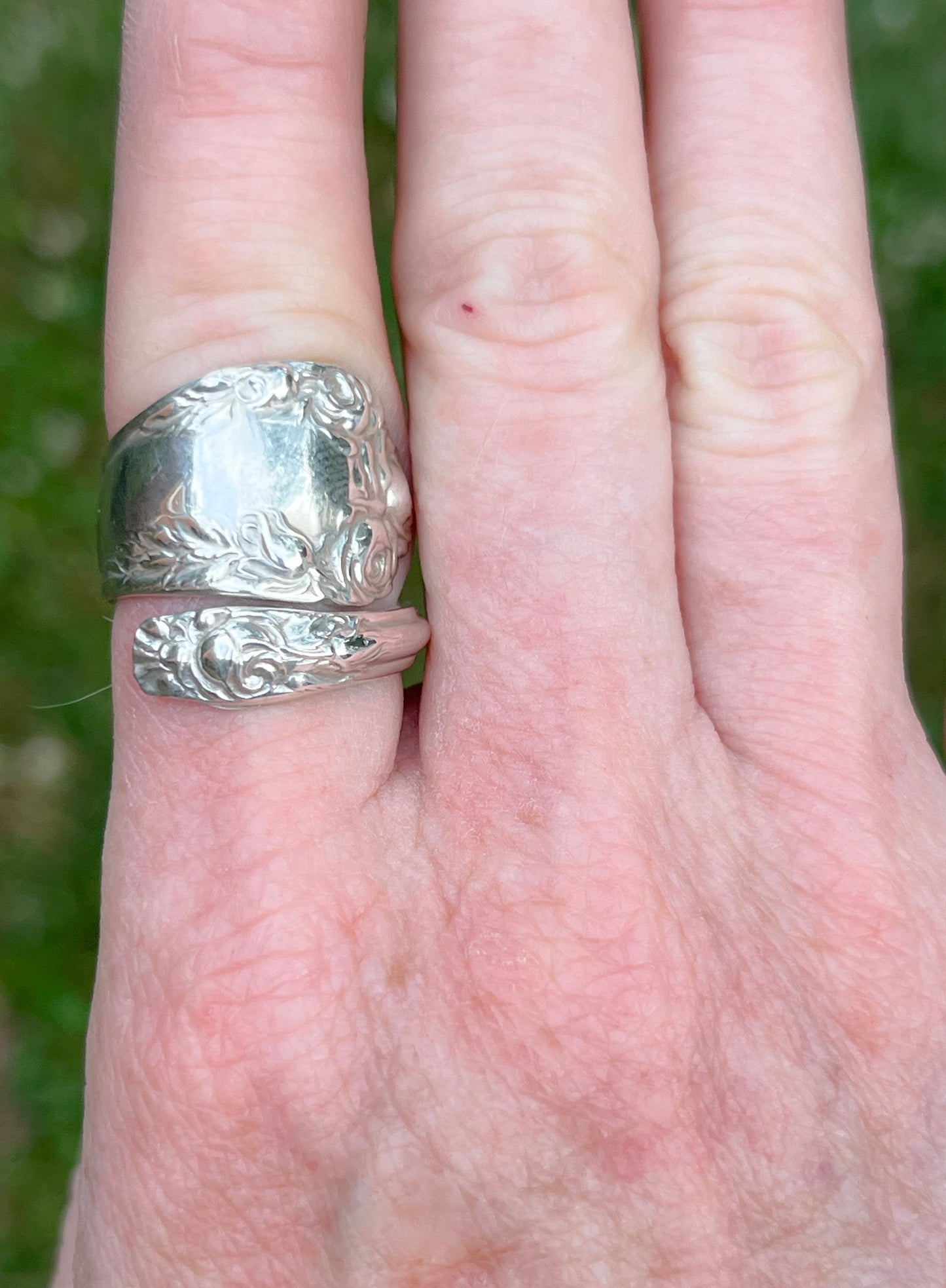 Sterling Silver Northumbria Rose Spoon Ring