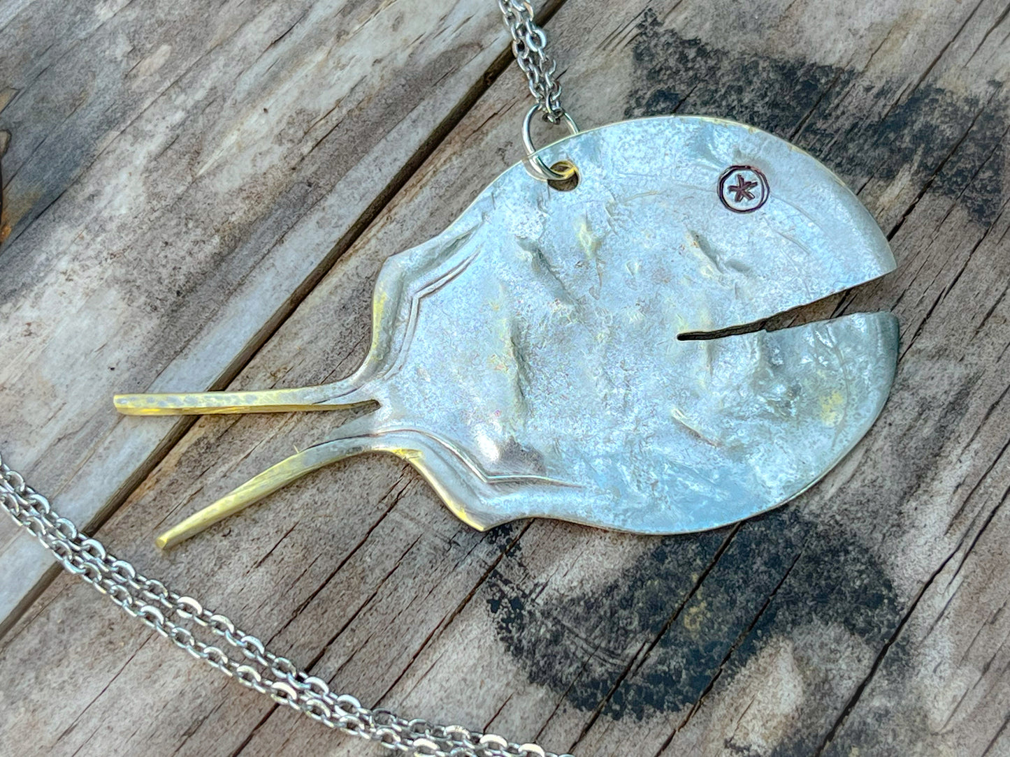 Vintage Silverplate Spoon Funky Fish Necklace