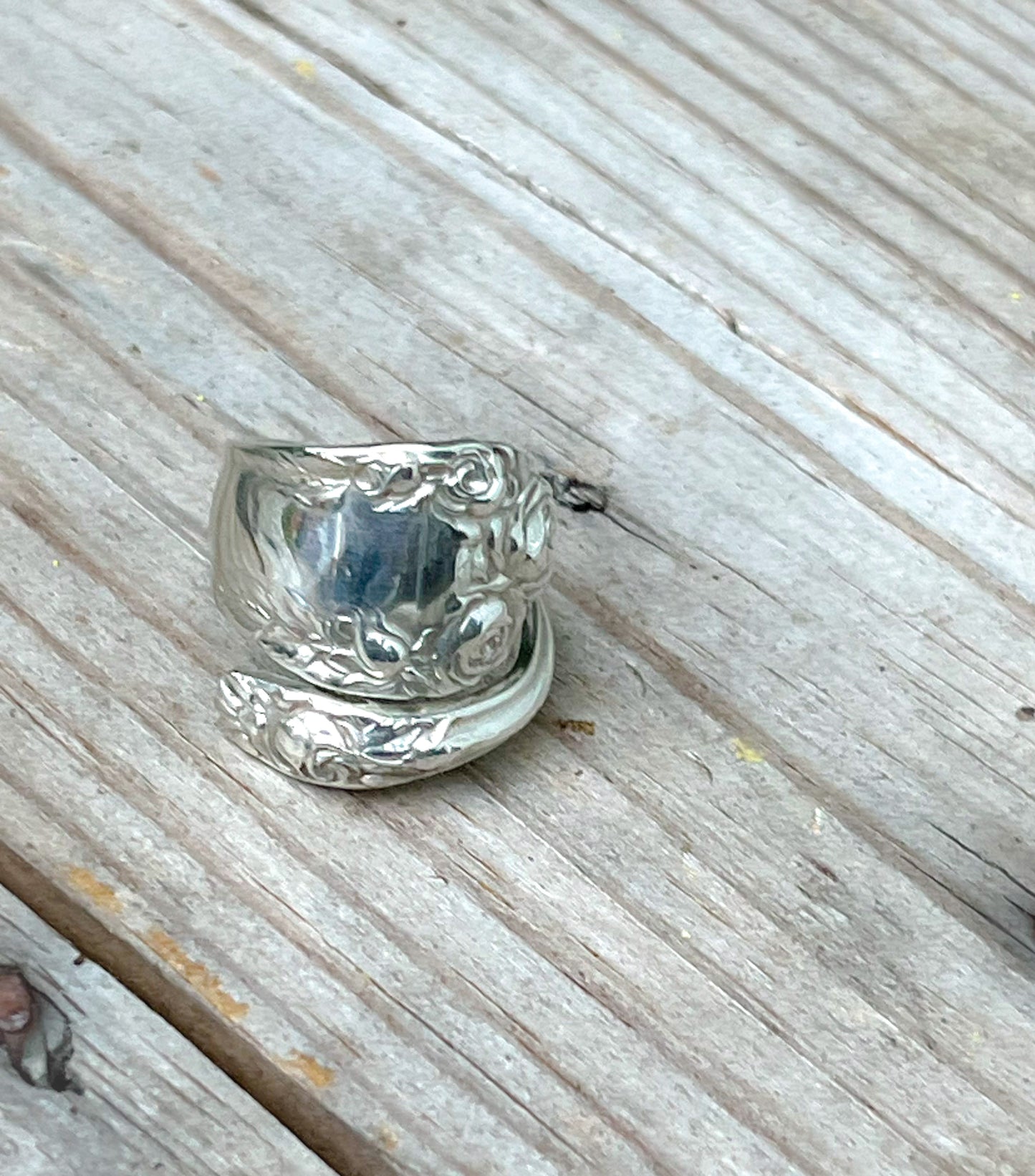 Sterling Silver Northumbria Rose Spoon Ring