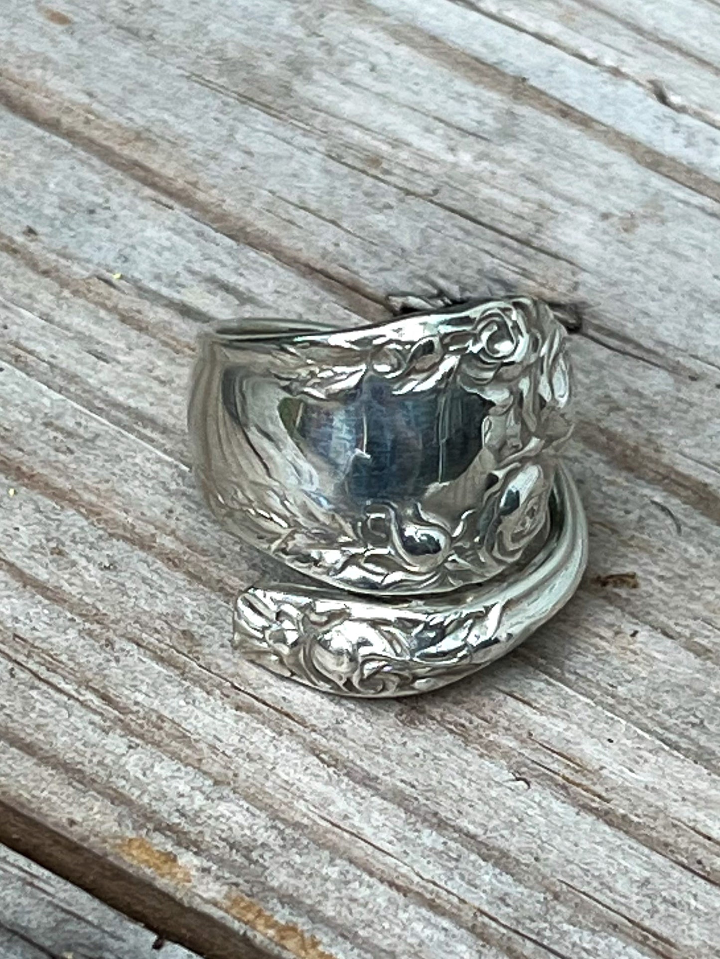 Sterling Silver Northumbria Rose Spoon Ring