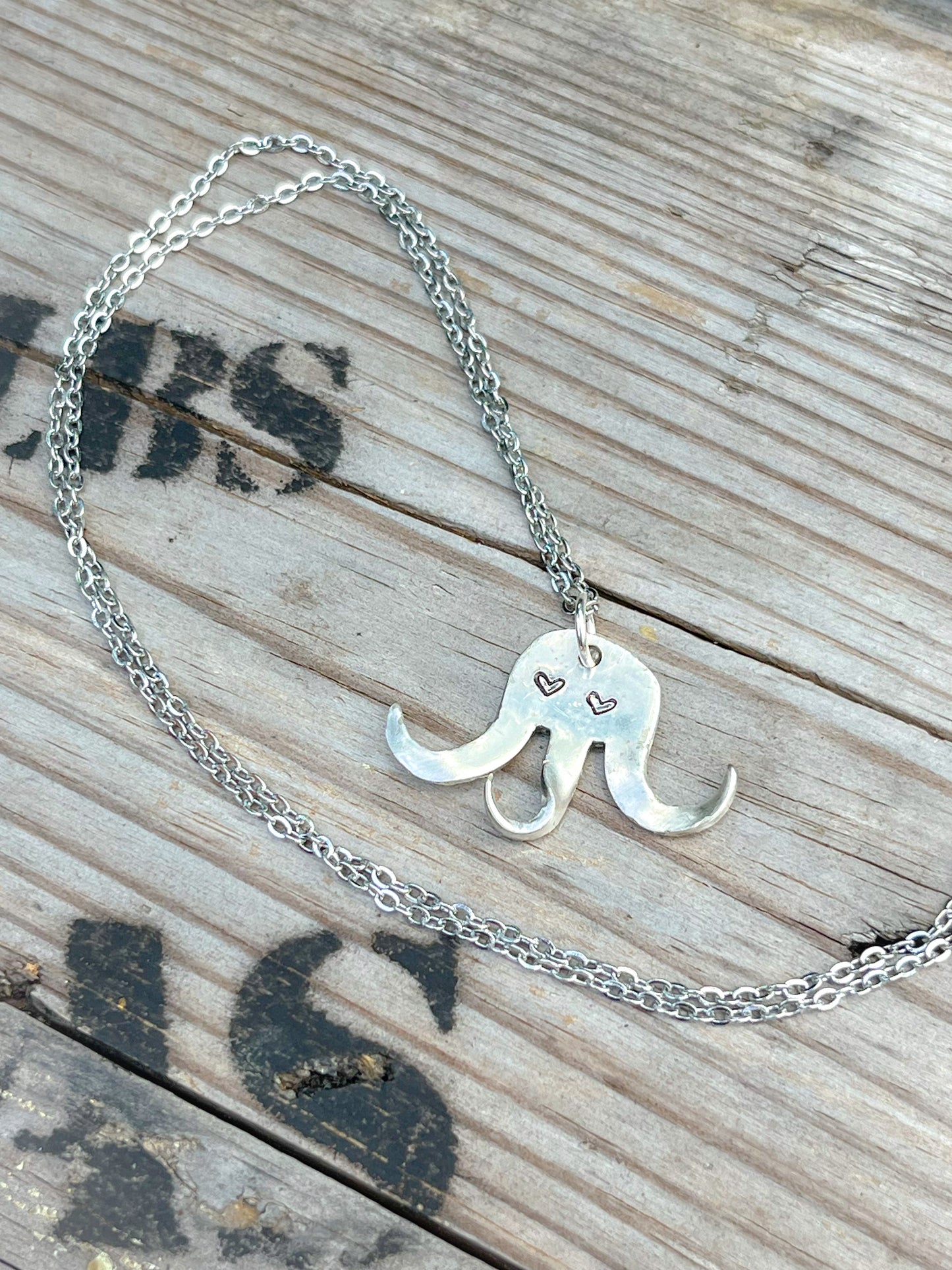 Baby Octopus Vintage Fork Pendant