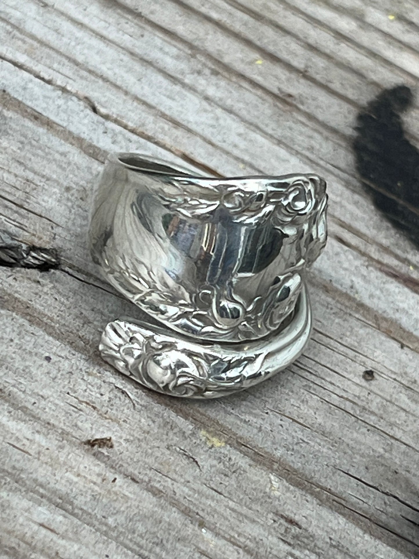 Sterling Silver Northumbria Rose Spoon Ring