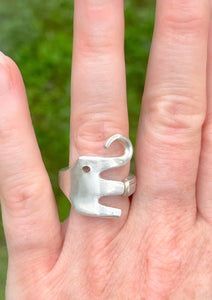 Silverplated Elefork Ring