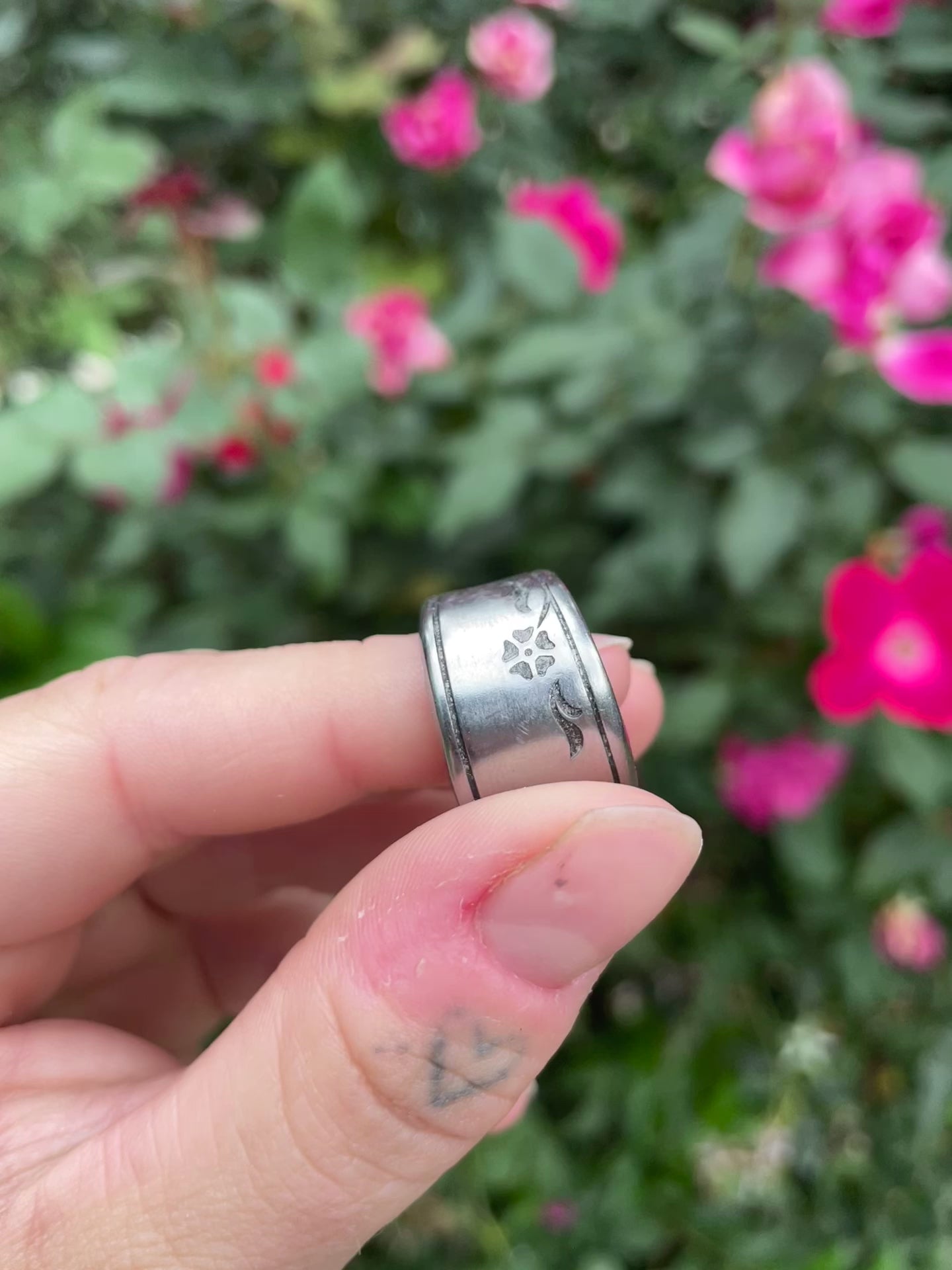 Vintage Dainty Flower Spoon Ring