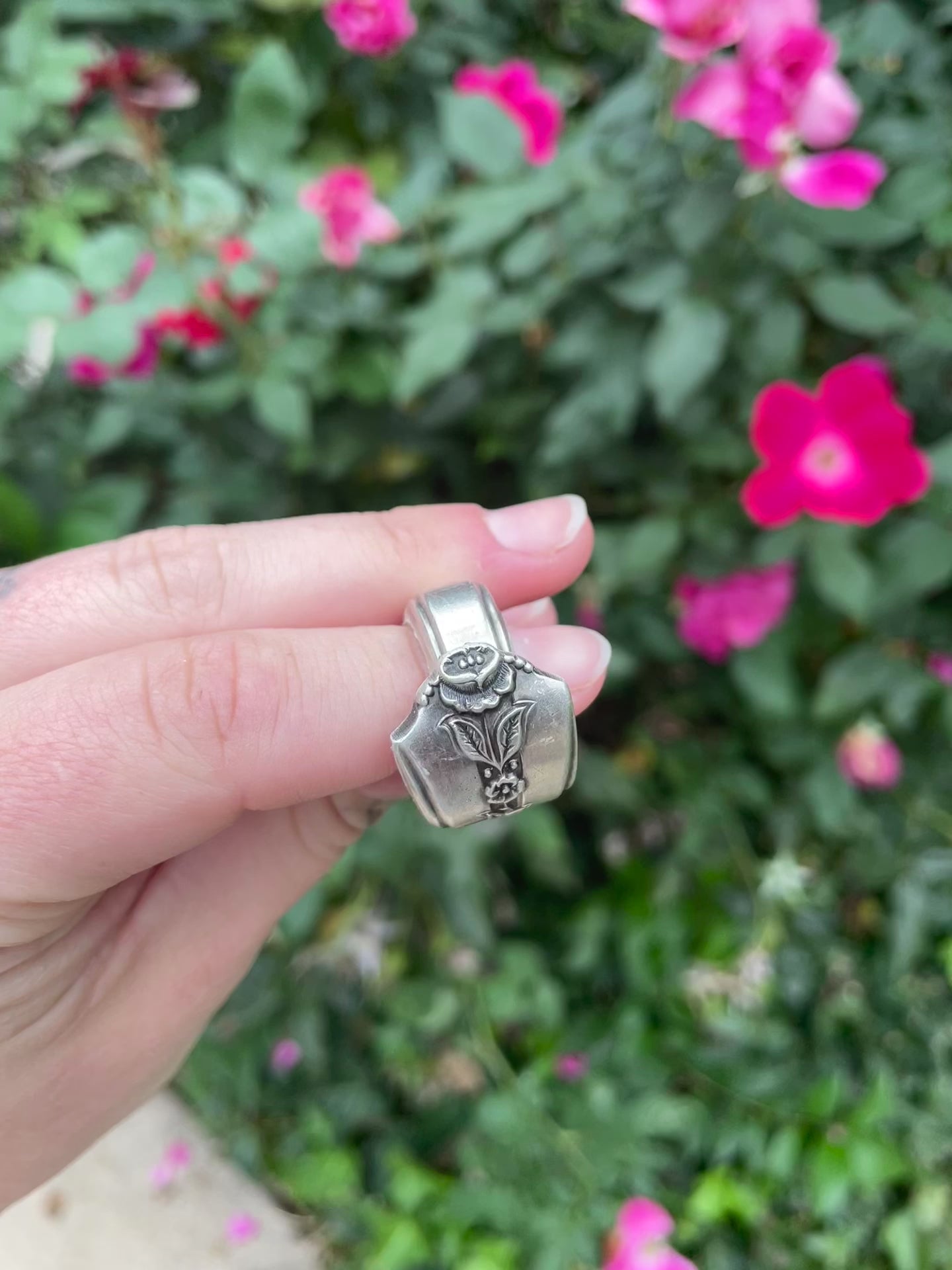 Vintage Rose Spoon Ring